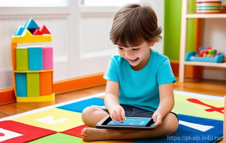 언어 치료 방법 - **Teletherapy Session at Home:** A warm, inviting image featuring a professional female speech thera...