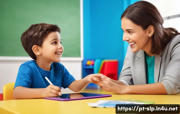 실험적 언어치료 기법 - **Prompt 1: Gamified Speech Therapy Session**
"A brightly lit, modern speech therapy room design...