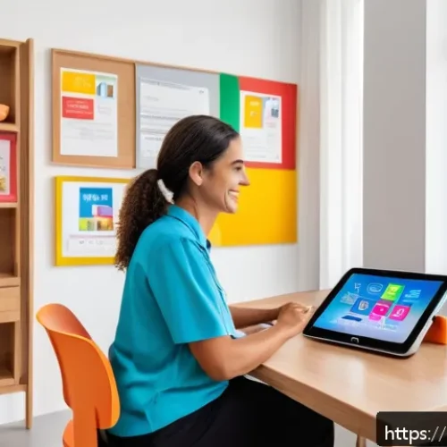 Home 32 언어치료학 연구 동향 - A warm, modern speech therapy clinic in Brazil featuring a diverse adult patient using a mobile app ...