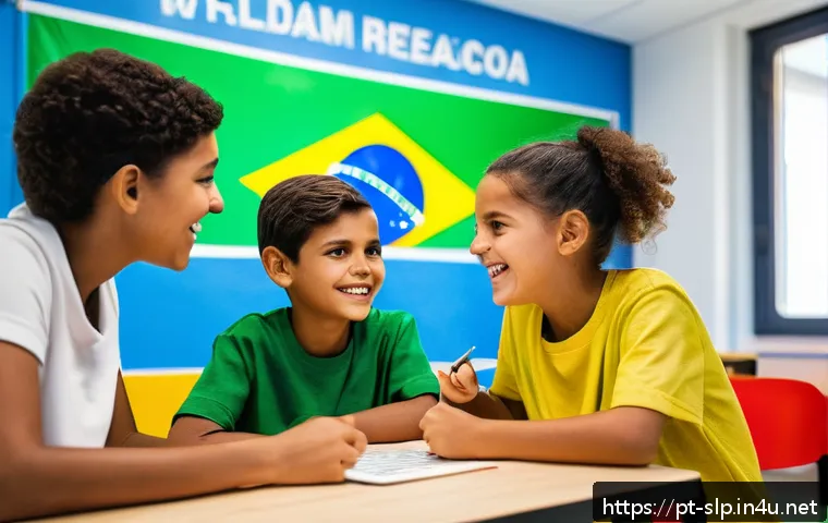 구술 치료와 치료법 - A modern speech therapy session in a bright, welcoming clinic room in Brazil, featuring a diverse gr...